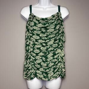 NWT Torrid Ruched Mesh Kelly Green Sunflower Print Cami Sz 2X